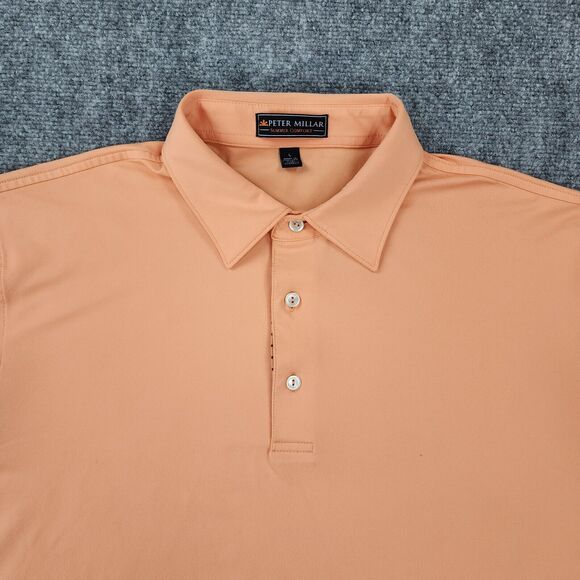 Peter Millar Polo Shirt Mens Large Orange Summer Comfort Casual Performance Golf - Picture 8 of 16